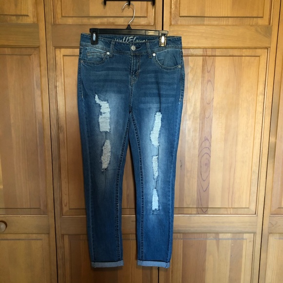 Wallflower Denim - Wallflower high rise distressed skinny jeans 7
